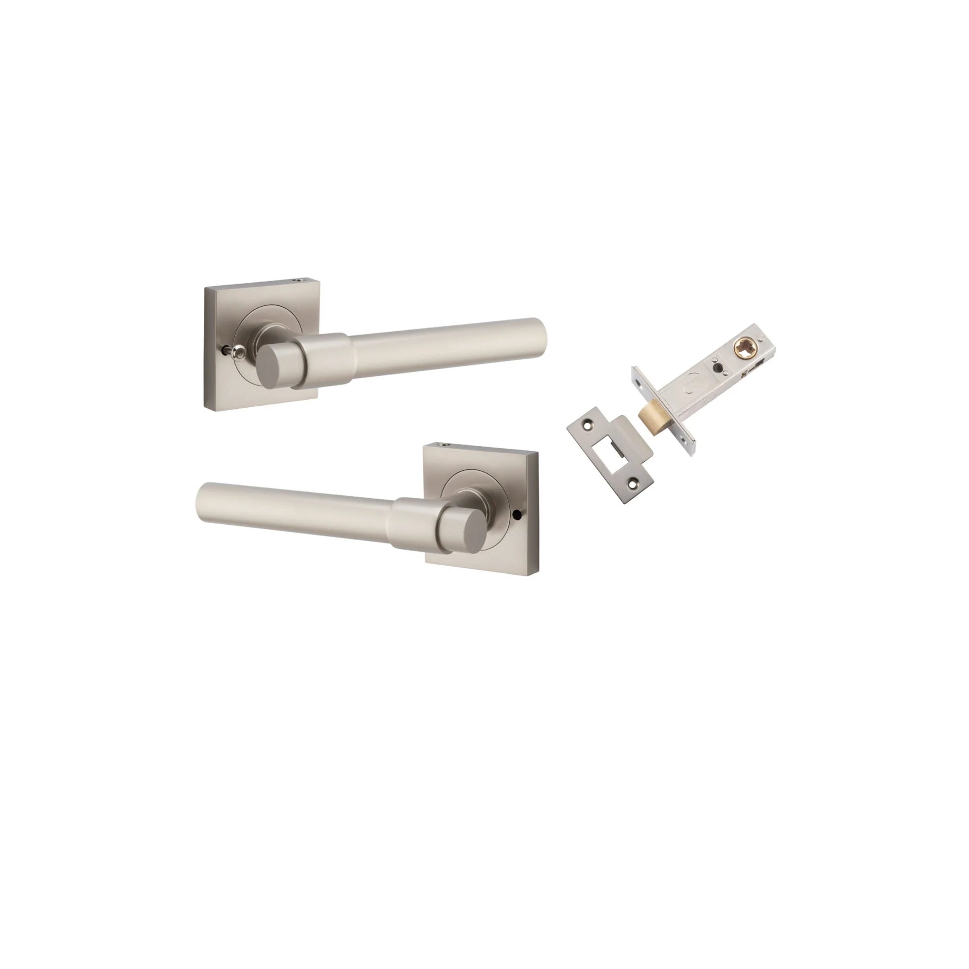 Helsinki Lever - Square Rose - Ella Grace - Iver - Satin Nickel - Door Levers