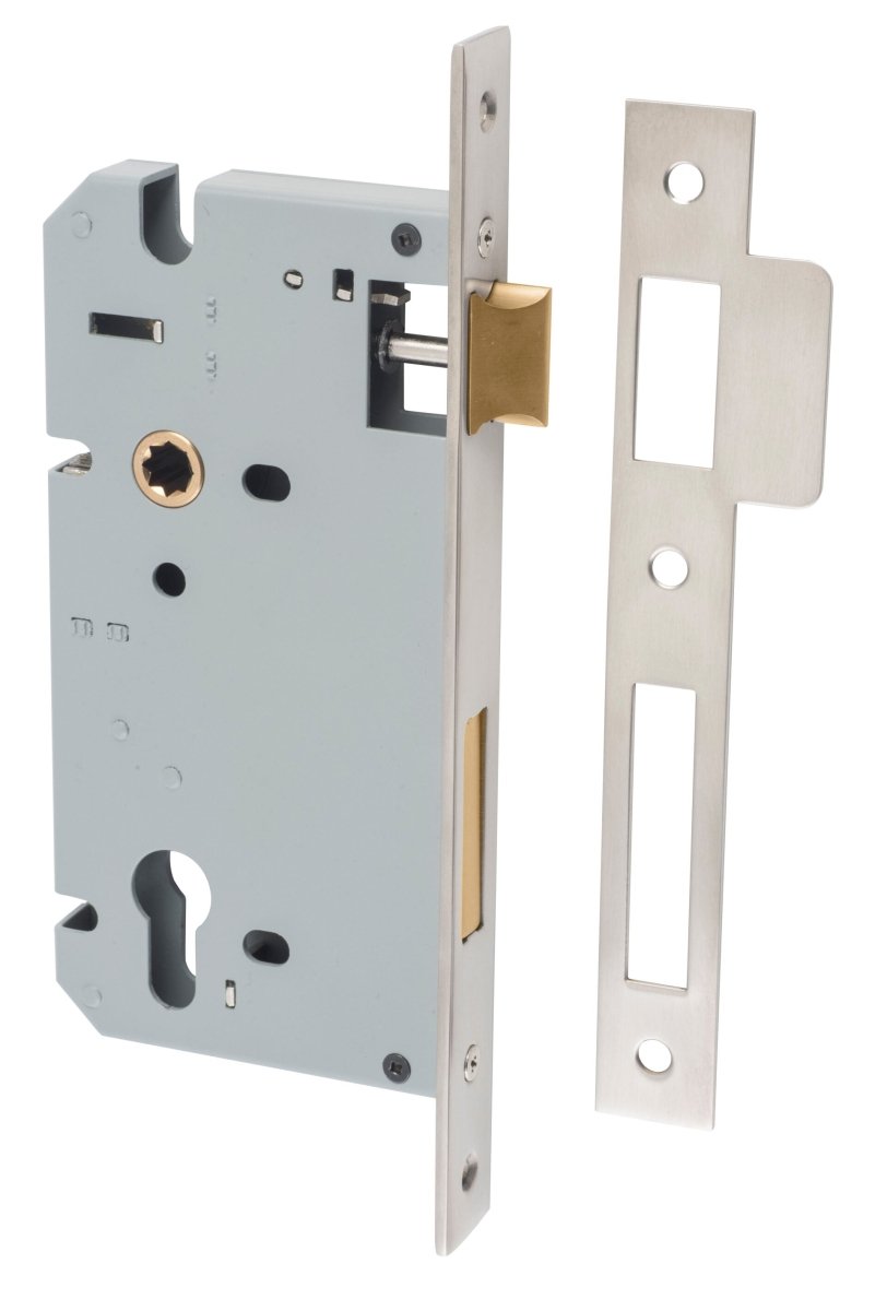 85mm Euro Mortice Locks - Ella Grace - Iver - Satin Nickel - External Locks