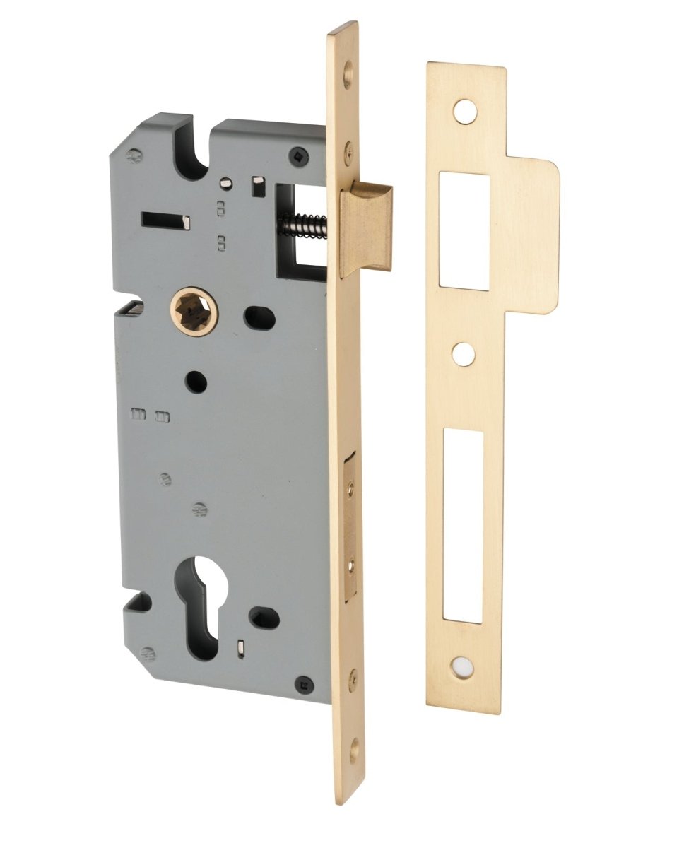 85mm Euro Mortice Locks - Ella Grace - Iver - Brushed Brass - External Locks