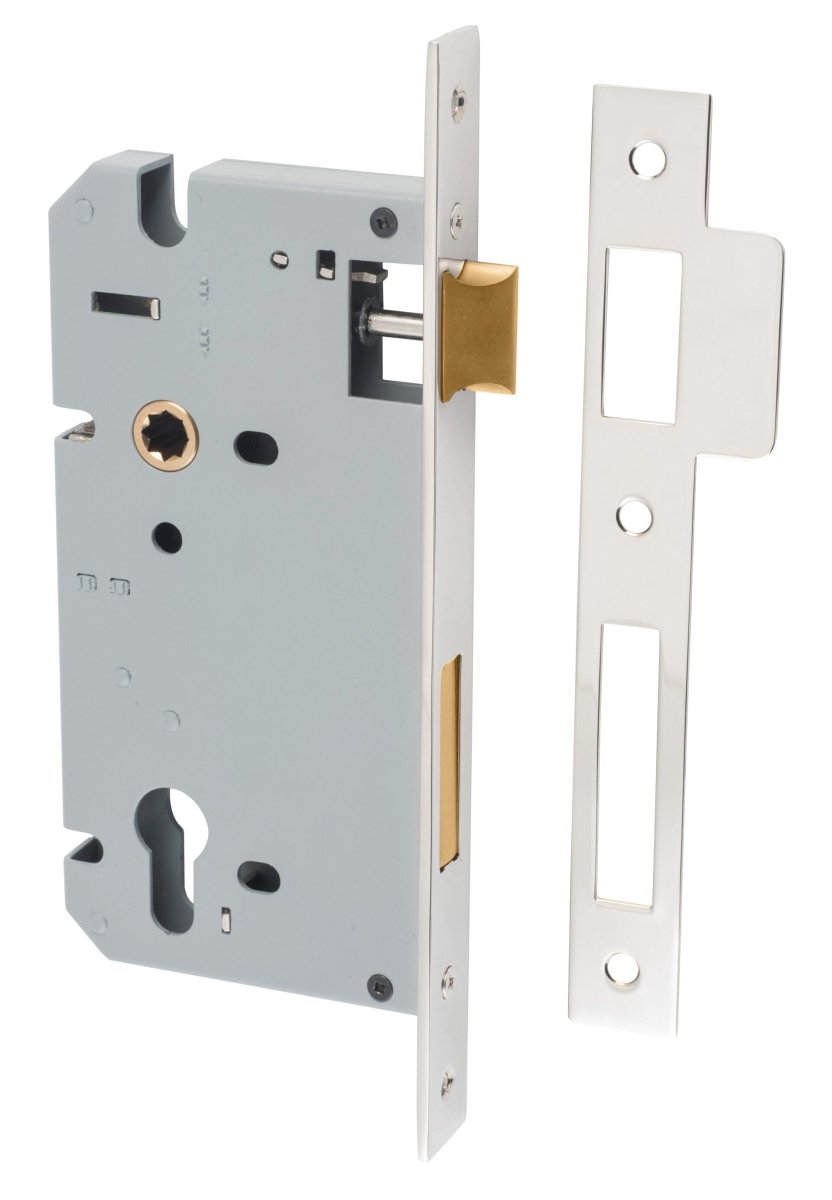 85mm Euro Mortice Locks - Ella Grace - Iver - Polished Nickel - External Locks