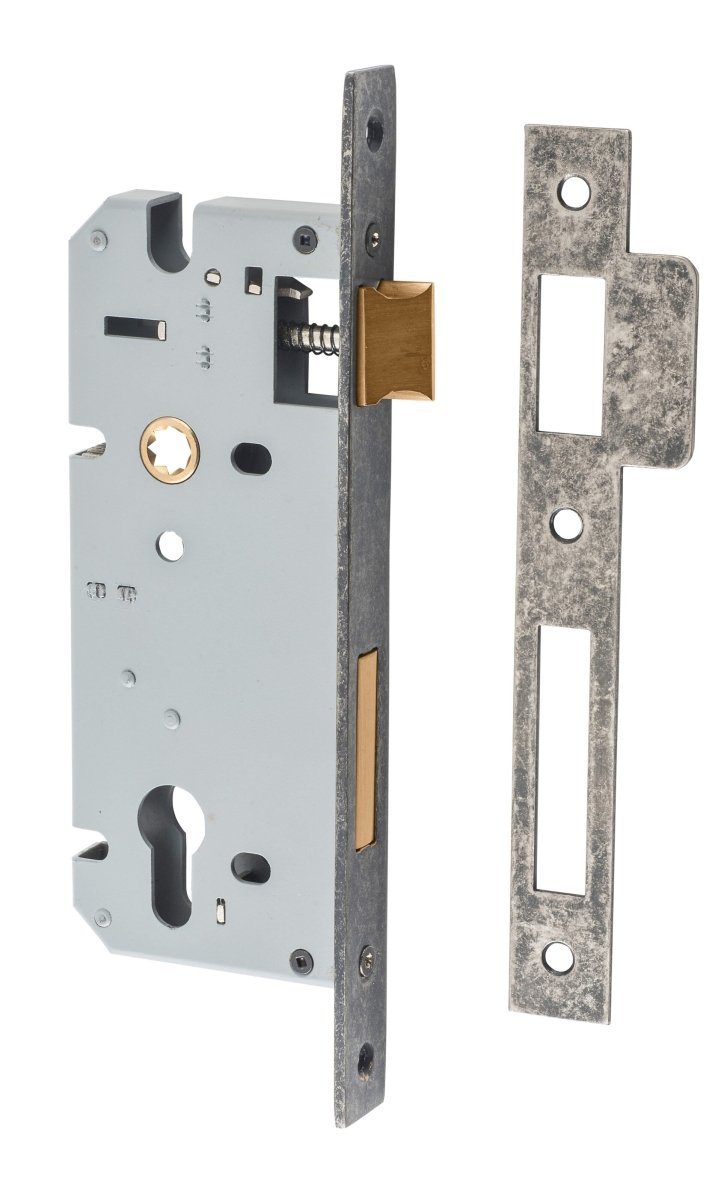 85mm Euro Mortice Locks - Ella Grace - Iver - Distressed Nickel - External Locks