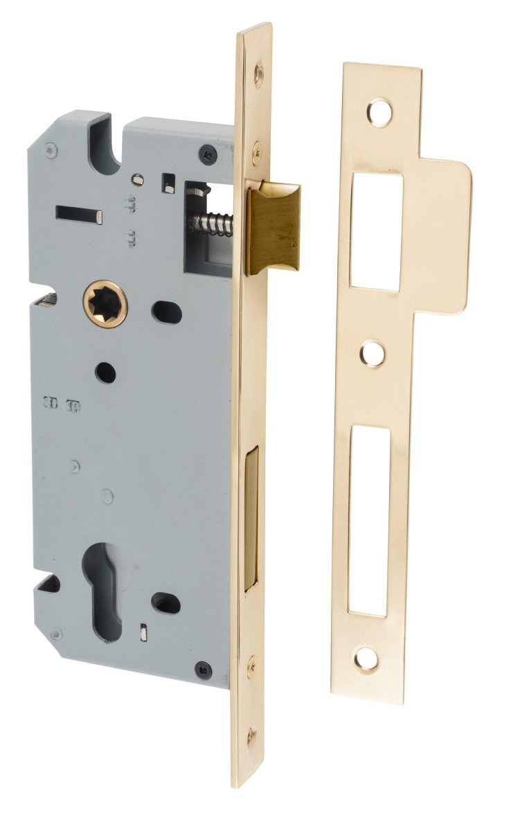 85mm Euro Mortice Locks - Ella Grace - Iver - Polished Brass - External Locks