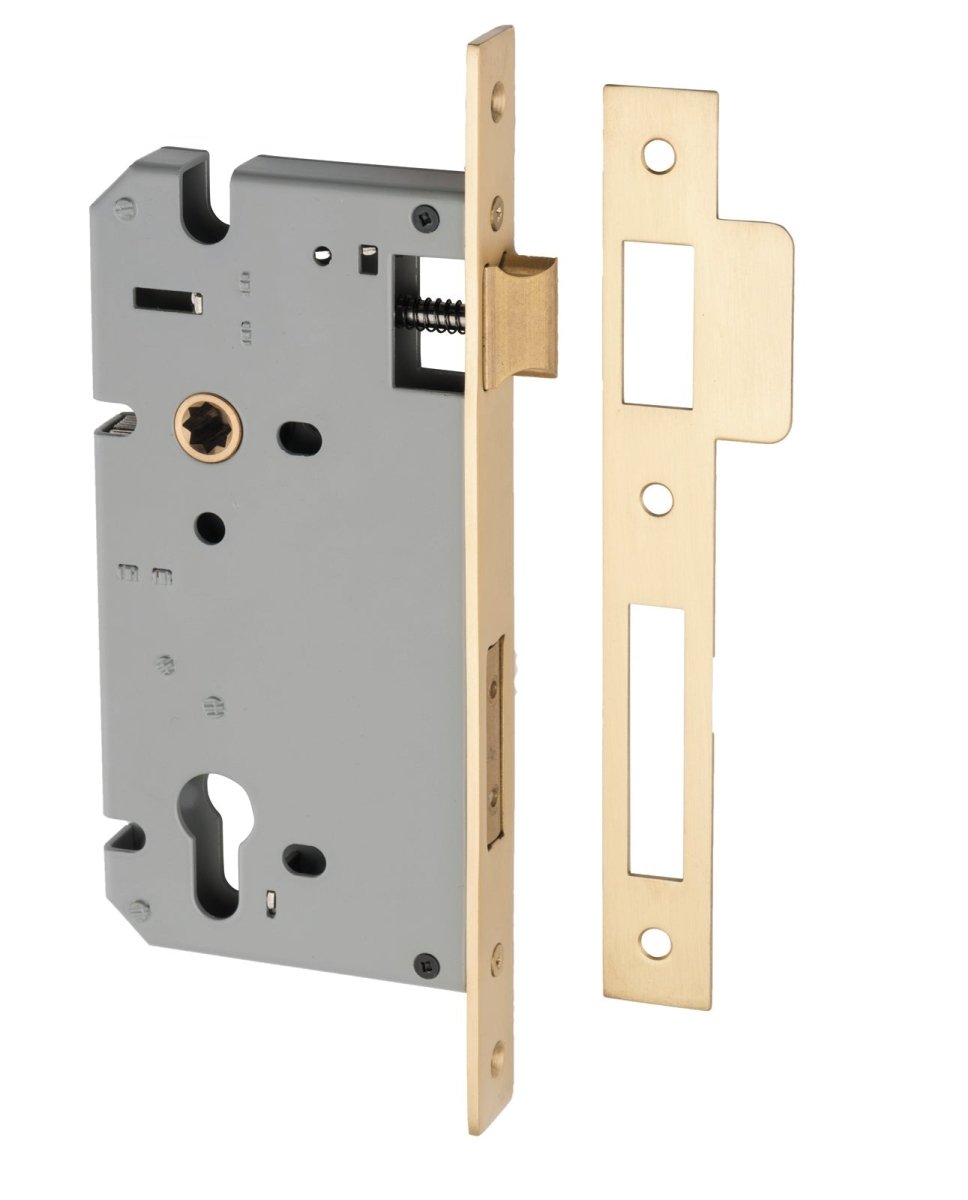 85mm Euro Mortice Locks - Ella Grace - Iver - Brushed Brass - External Locks