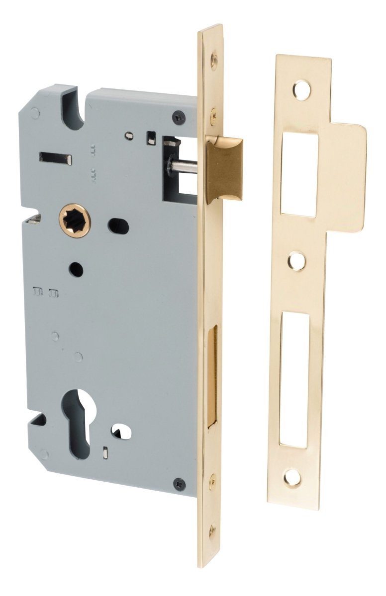 85mm Euro Mortice Locks - Ella Grace - Iver - Polished Brass - External Locks