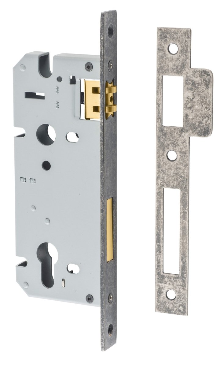 85mm Euro Mortice Locks - Ella Grace - Iver - Distressed Nickel - External Locks