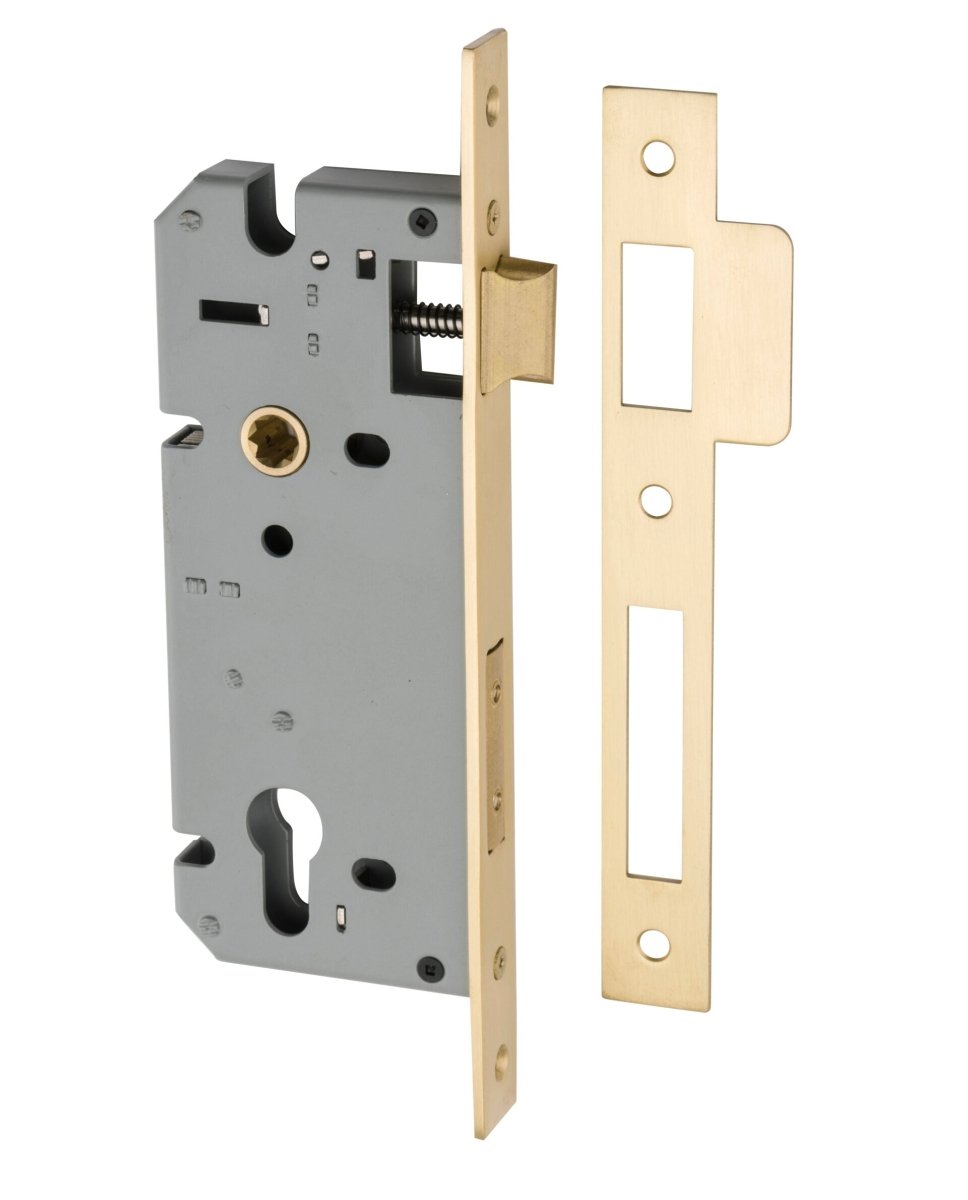 85mm Euro Mortice Locks - Ella Grace - Iver - Brushed Gold PVD - External Locks