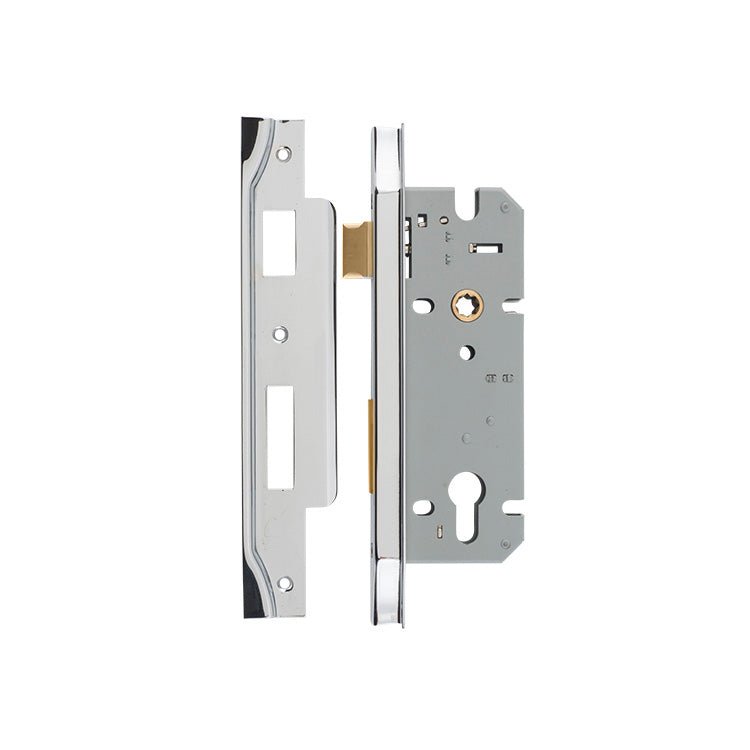 85mm Euro Mortice Locks - Rebated - Ella Grace - Iver - Polished Chrome - External Locks