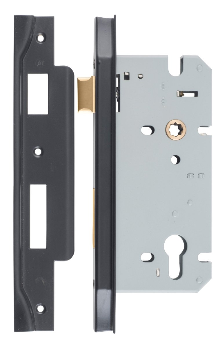 85mm Euro Mortice Locks - Rebated - Ella Grace - Iver - Matt Black - External Locks