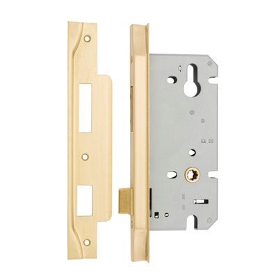 85mm Euro Mortice Locks - Rebated - Ella Grace - Iver - Brushed Gold PVD - External Locks