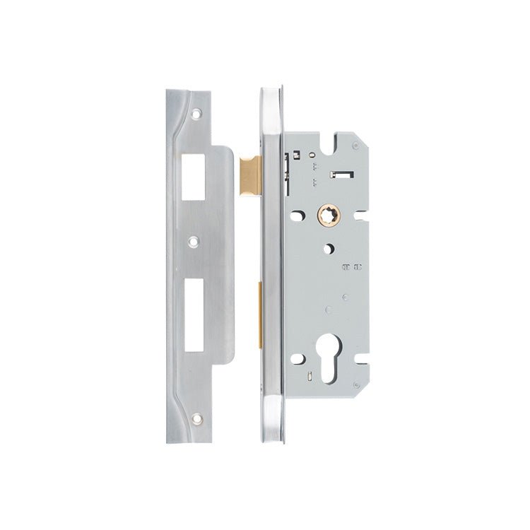 85mm Euro Mortice Locks - Rebated - Ella Grace - Iver - Brushed Chrome - External Locks