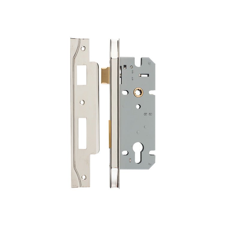 85mm Euro Mortice Locks - Rebated - Ella Grace - Iver - Polished Nickel - External Locks