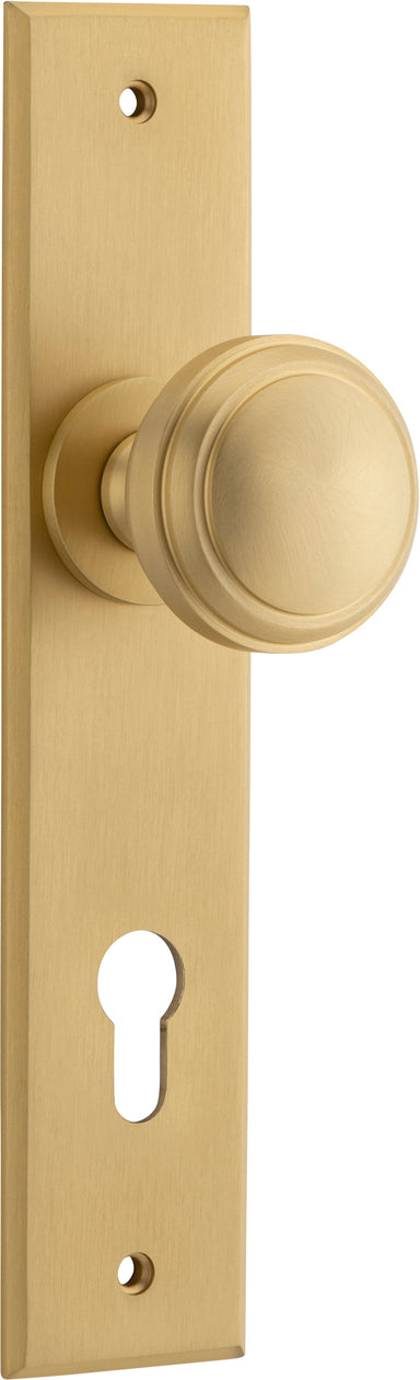 Paddington Knob - Chamfered Backplate - Ella Grace - Iver - Brushed Brass - Door Knobs