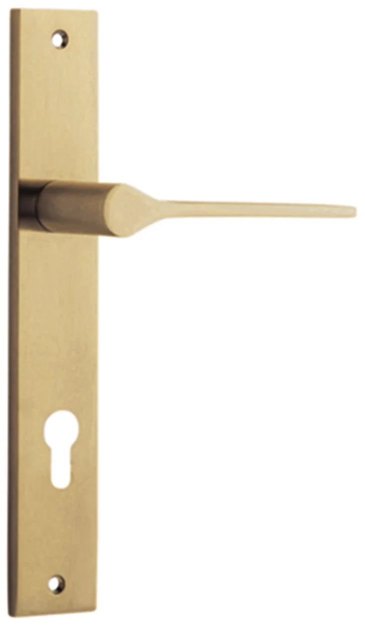 Como Lever - Rectangular Backplate - Ella Grace - Iver - Brushed Brass - Door Levers