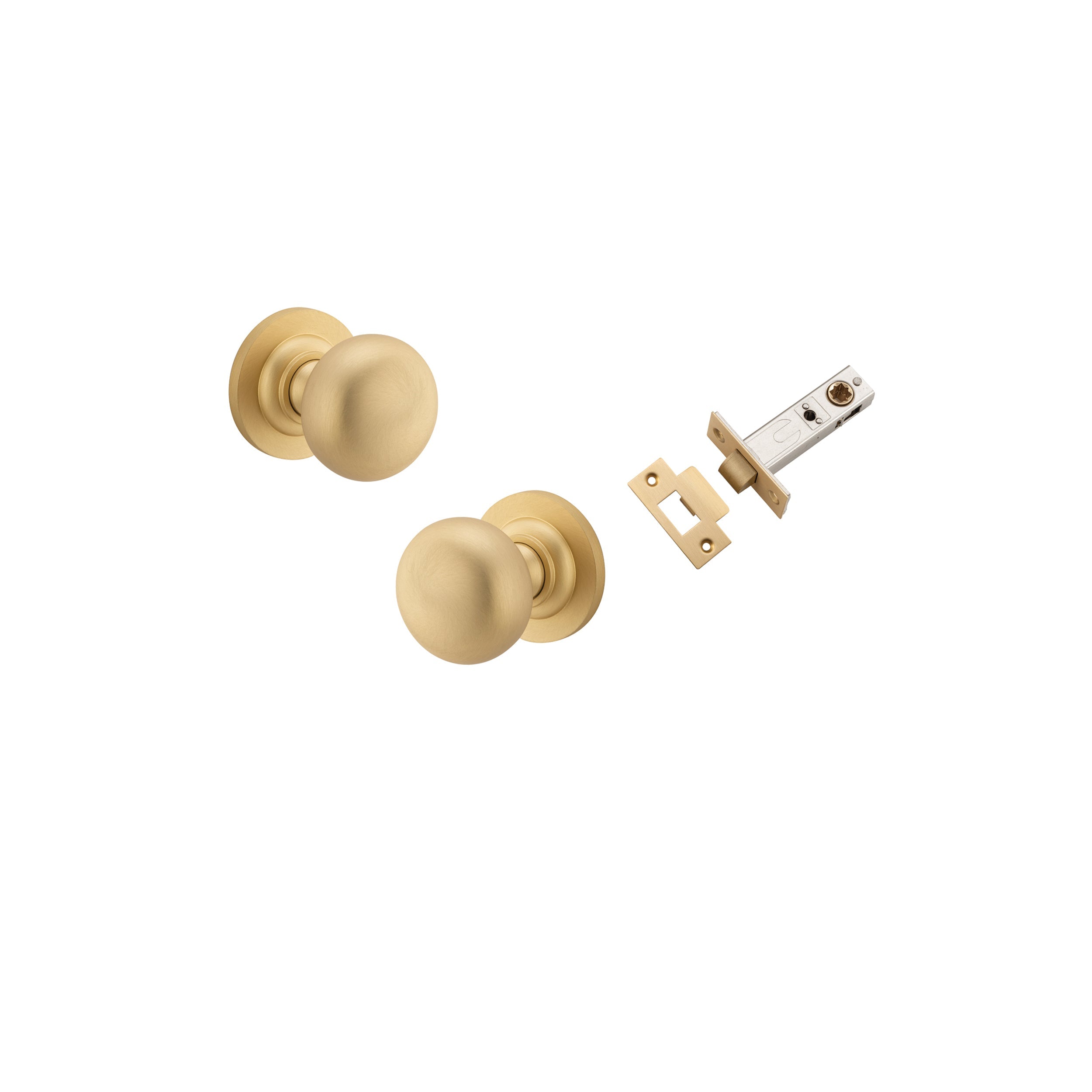 Cambridge Knob - Round Rose - Ella Grace - Iver - Brushed Brass - Door Knobs