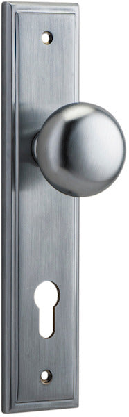 Cambridge Knob - Stepped Backplate - Ella Grace - Iver - Brushed Chrome - Door Knobs