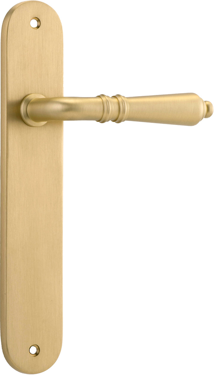 Sarlat Lever - Oval Backplate - Ella Grace - Iver - Brushed Gold PVD - Door Levers