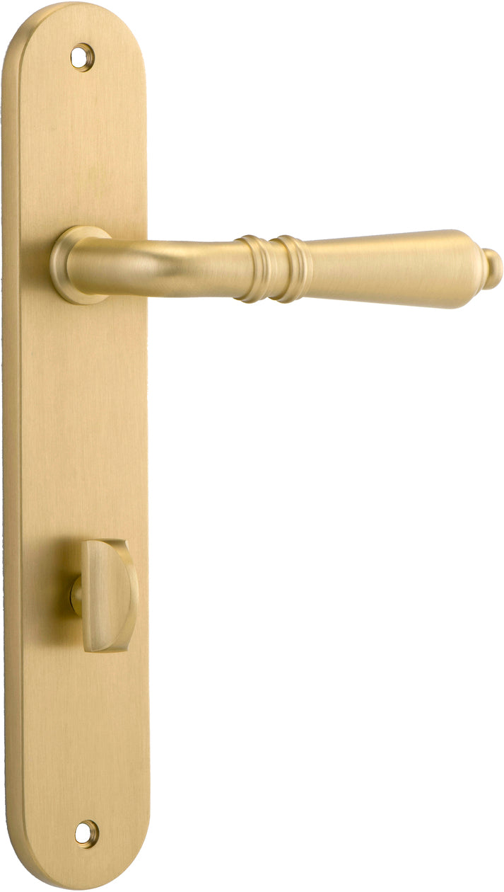 Sarlat Lever - Oval Backplate - Ella Grace - Iver - Brushed Gold PVD - Door Levers