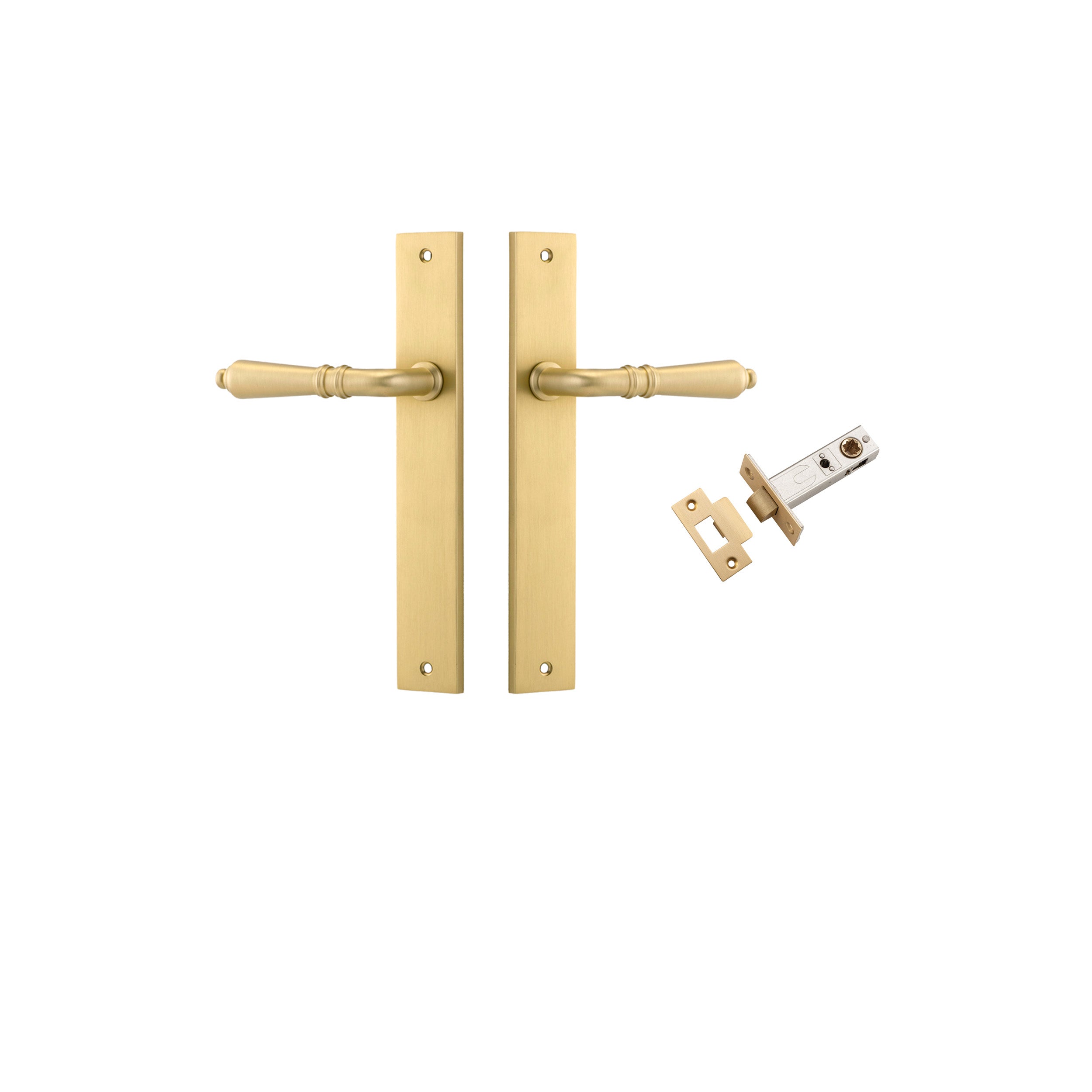 Sarlat Lever - Rectangular Backplate - Ella Grace - Iver - Brushed Gold PVD - Door Levers