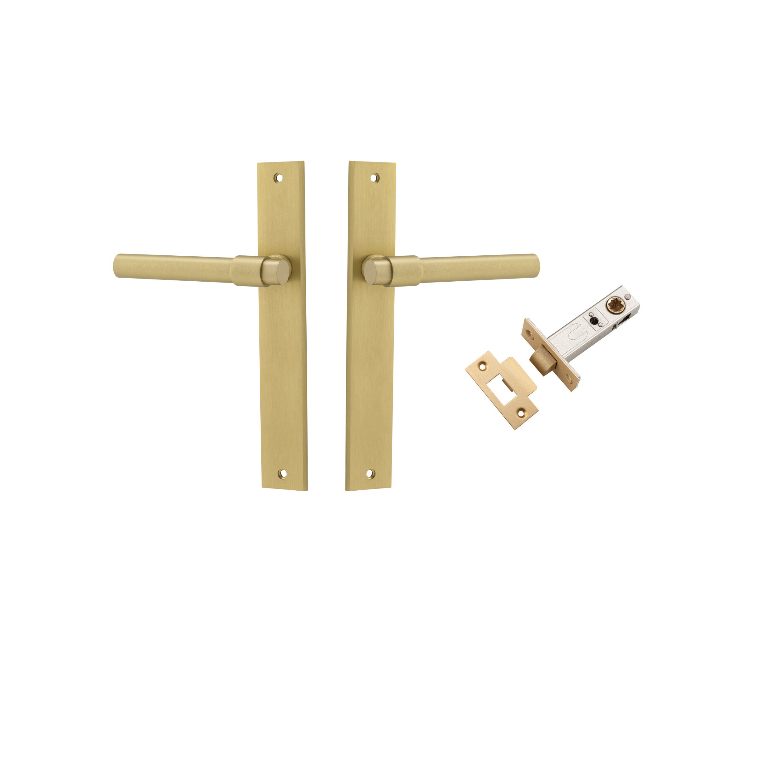 Helsinki Lever - Rectangular Backplate - Ella Grace - Iver - Brushed Gold PVD - Door Levers