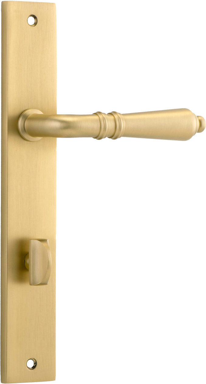 Sarlat Lever - Rectangular Backplate - Ella Grace - Iver - Brushed Gold PVD - Door Levers