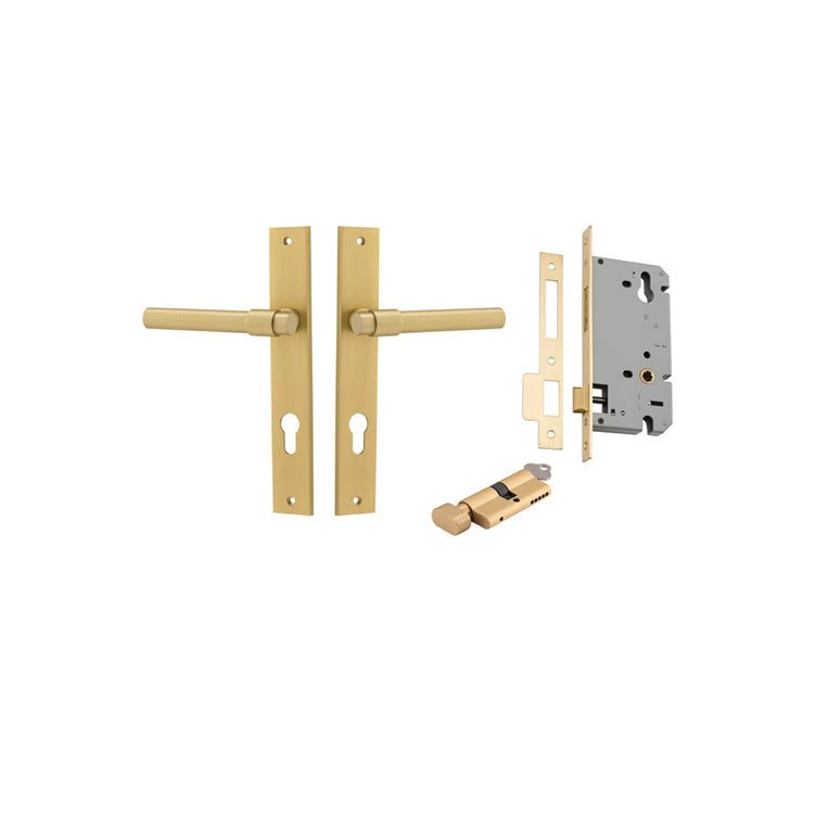 Helsinki Lever - Rectangular Backplate - Ella Grace - Iver - Brushed Gold PVD - Door Levers