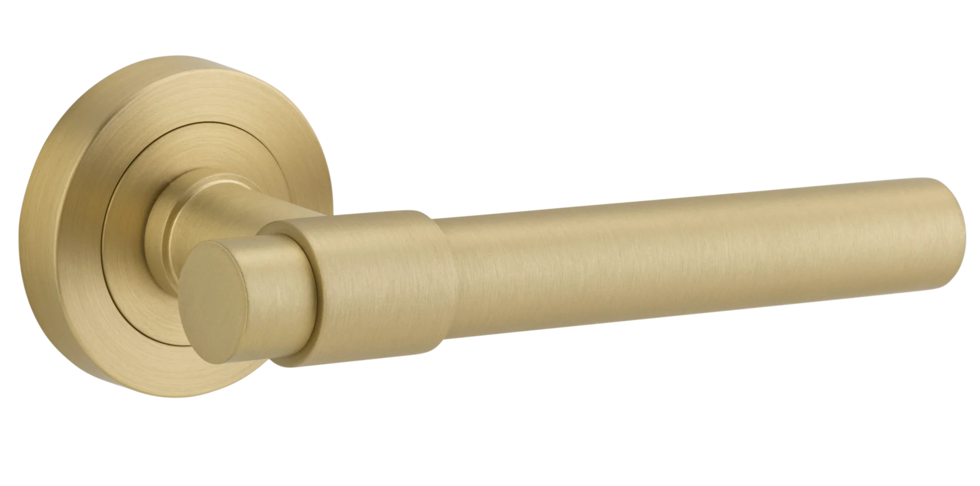 Helsinki Lever - Round Rose - Ella Grace - Iver - Brushed Gold PVD - Door Levers