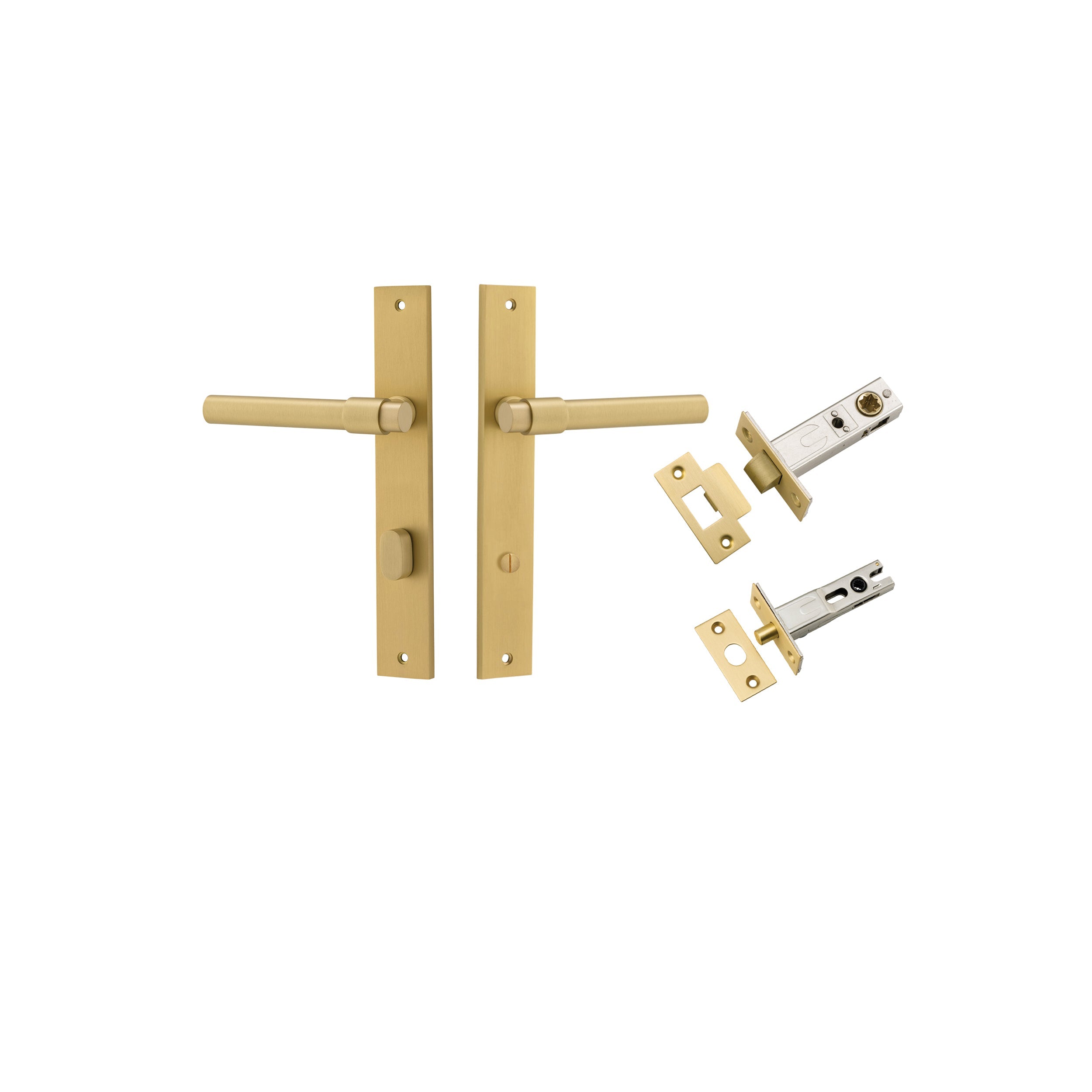 Helsinki Lever - Rectangular Backplate - Ella Grace - Iver - Brushed Gold PVD - Door Levers