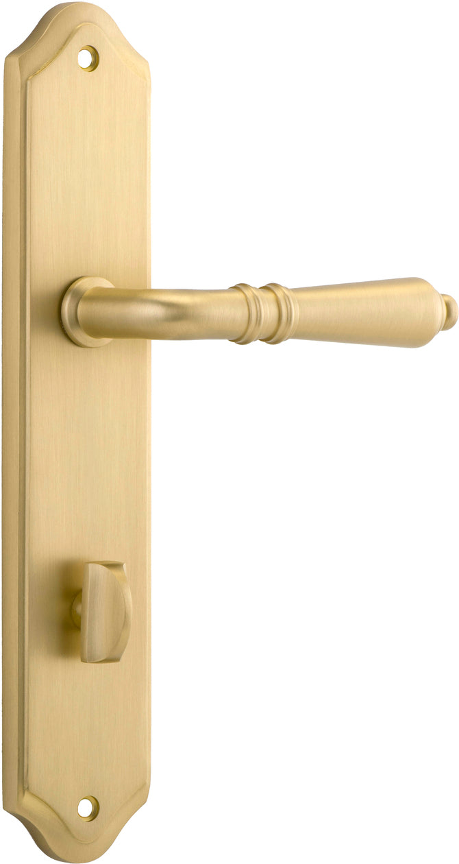 Sarlat Lever - Shouldered Backplate - Ella Grace - Iver - Brushed Gold PVD - Door Levers