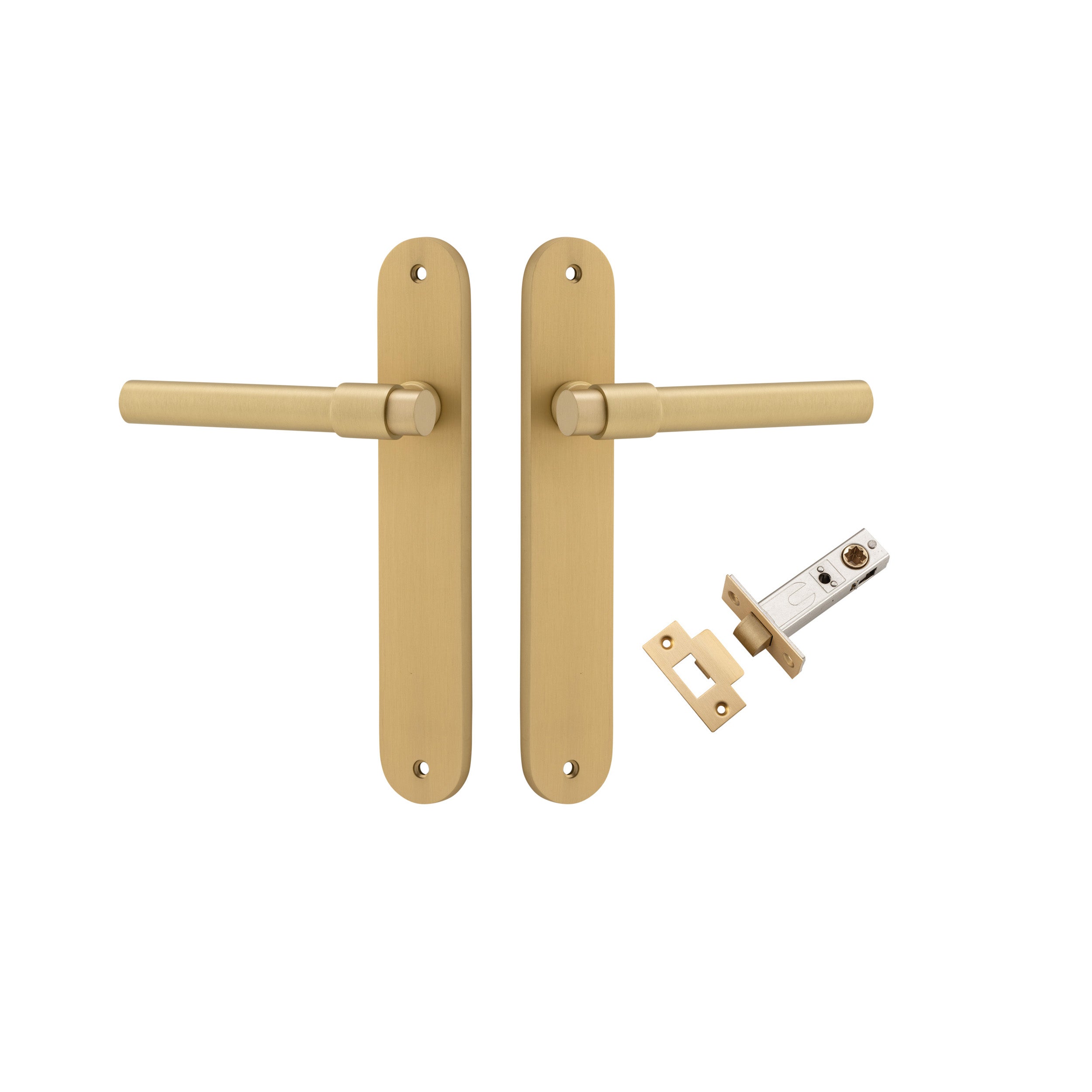 Helsinki Lever - Oval Backplate - Ella Grace - Iver - Brushed Gold PVD - Door Levers