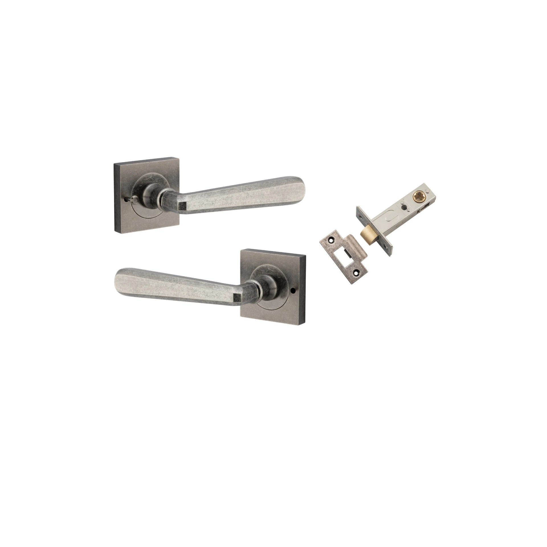 Copenhagen Lever - Square Rose - Ella Grace - Iver - Distressed Nickel - Door Levers