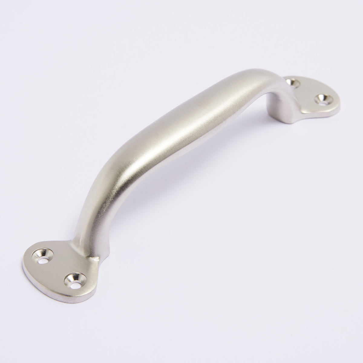 Highland Handle in satin nickel fitted to cabinetry