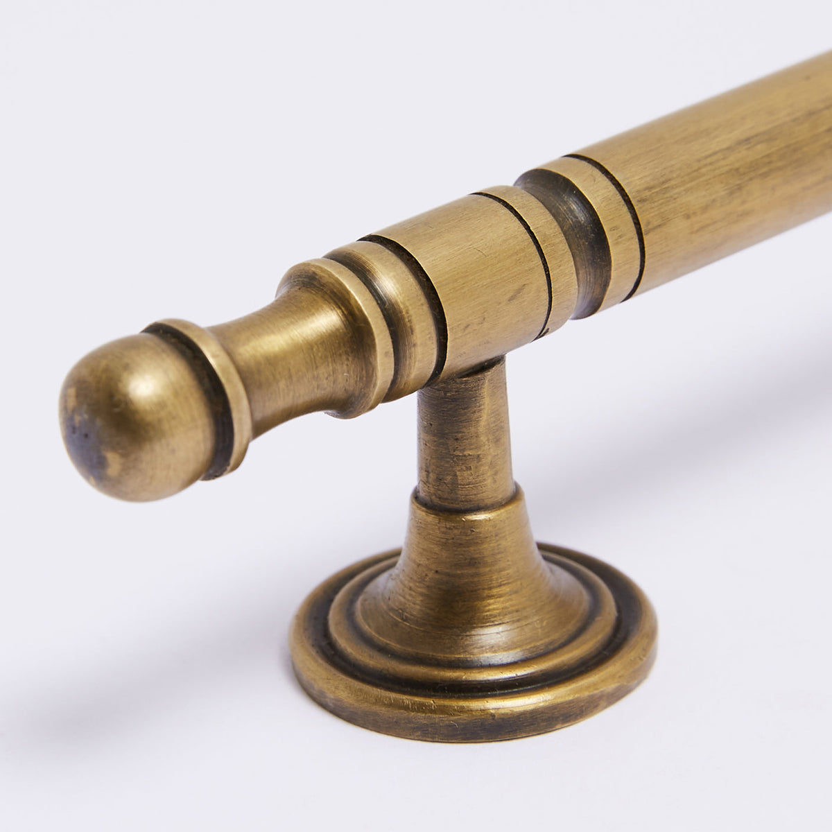Kew Appliance Pull in acid washed brass, detail