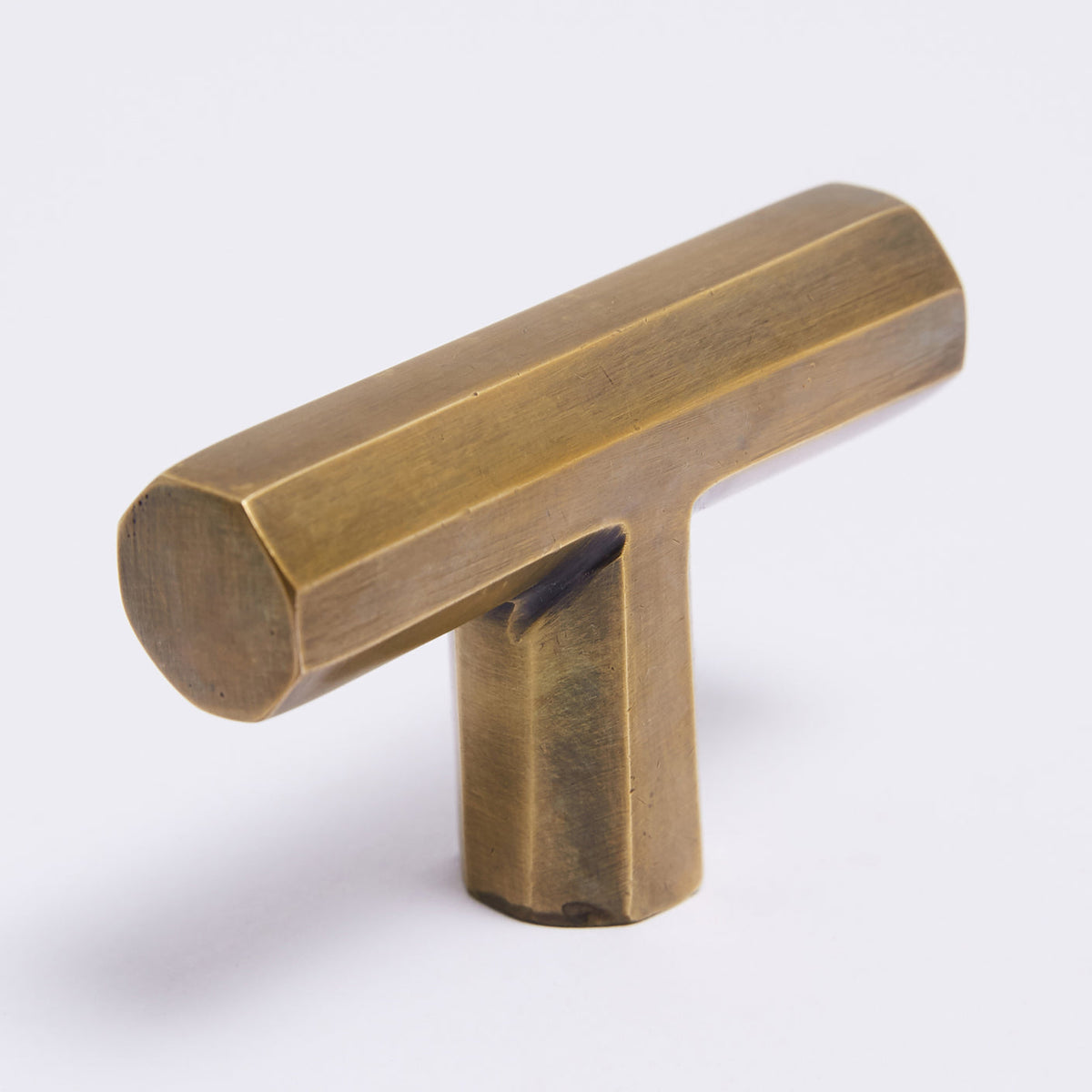 Henley T-Bar in acid washed brass by Hepburn Hardware