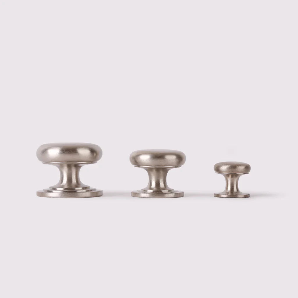 Kew Knob in satin nickel by Hepburn Hardware