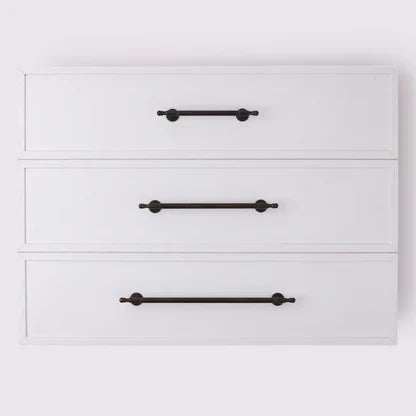 Kew Handle in antique bronze fitted to cabinetry