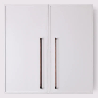 Ren Appliance Pull in antique bronze fitted to cabinetry