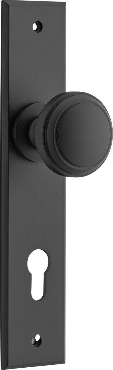 Paddington Knob - Chamfered Backplate - Ella Grace - Iver - Matt Black - Door Knobs