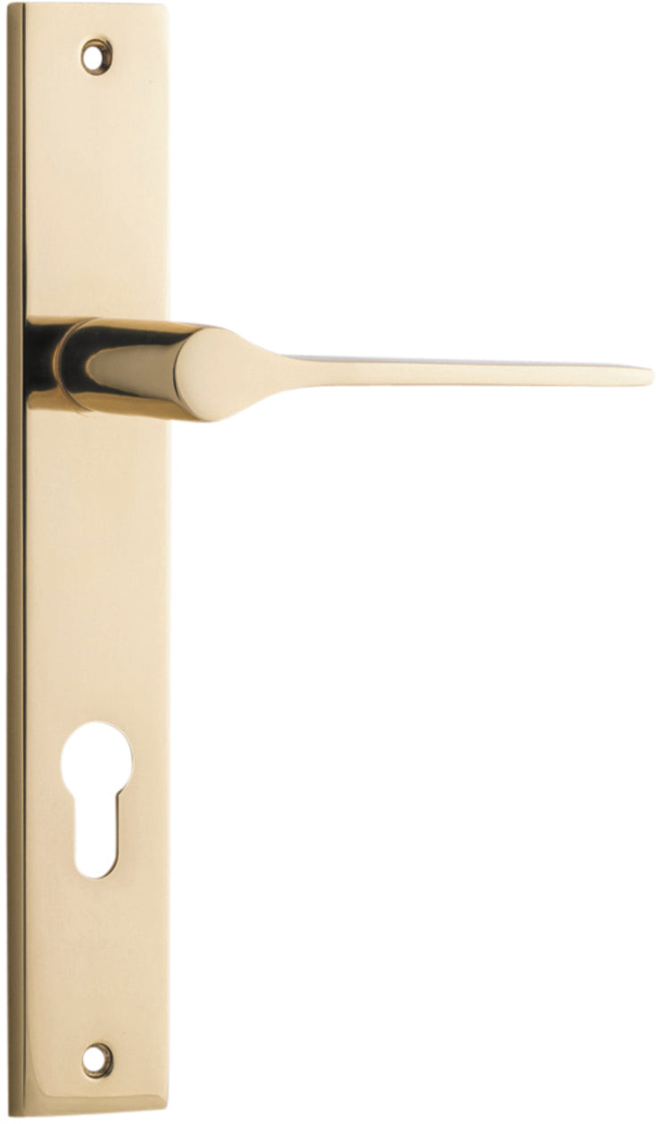 Como Lever - Rectangular Backplate - Ella Grace - Iver - Polished Brass - Door Levers