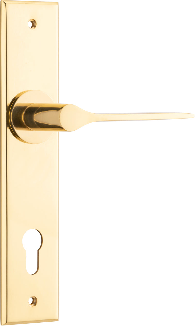 Como Lever - Chamfered Backplate - Ella Grace - Iver - Polished Brass - Door Levers