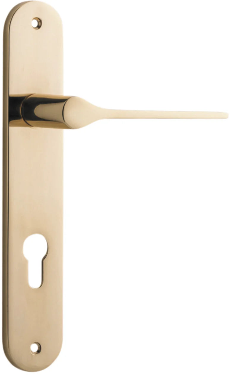 Como Lever - Oval Backplate - Ella Grace - Iver - Polished Brass - Door Levers