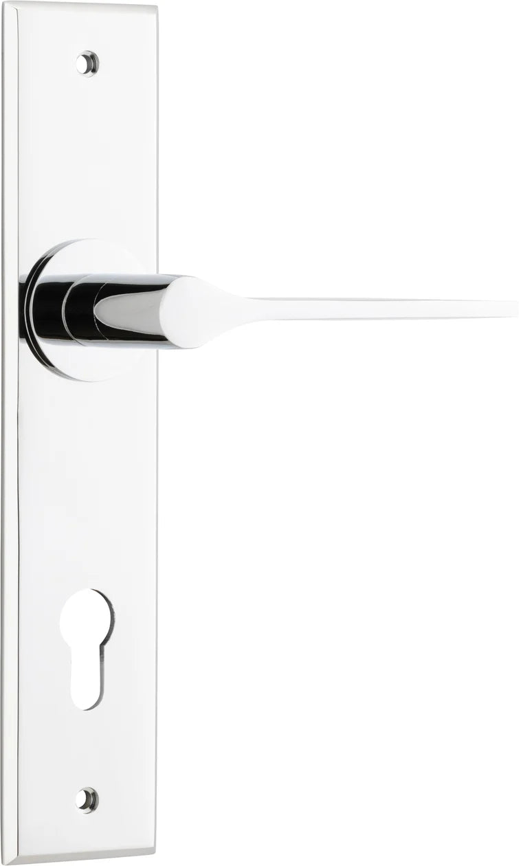 Como Lever - Chamfered Backplate - Ella Grace - Iver - Polished Chrome - Door Levers