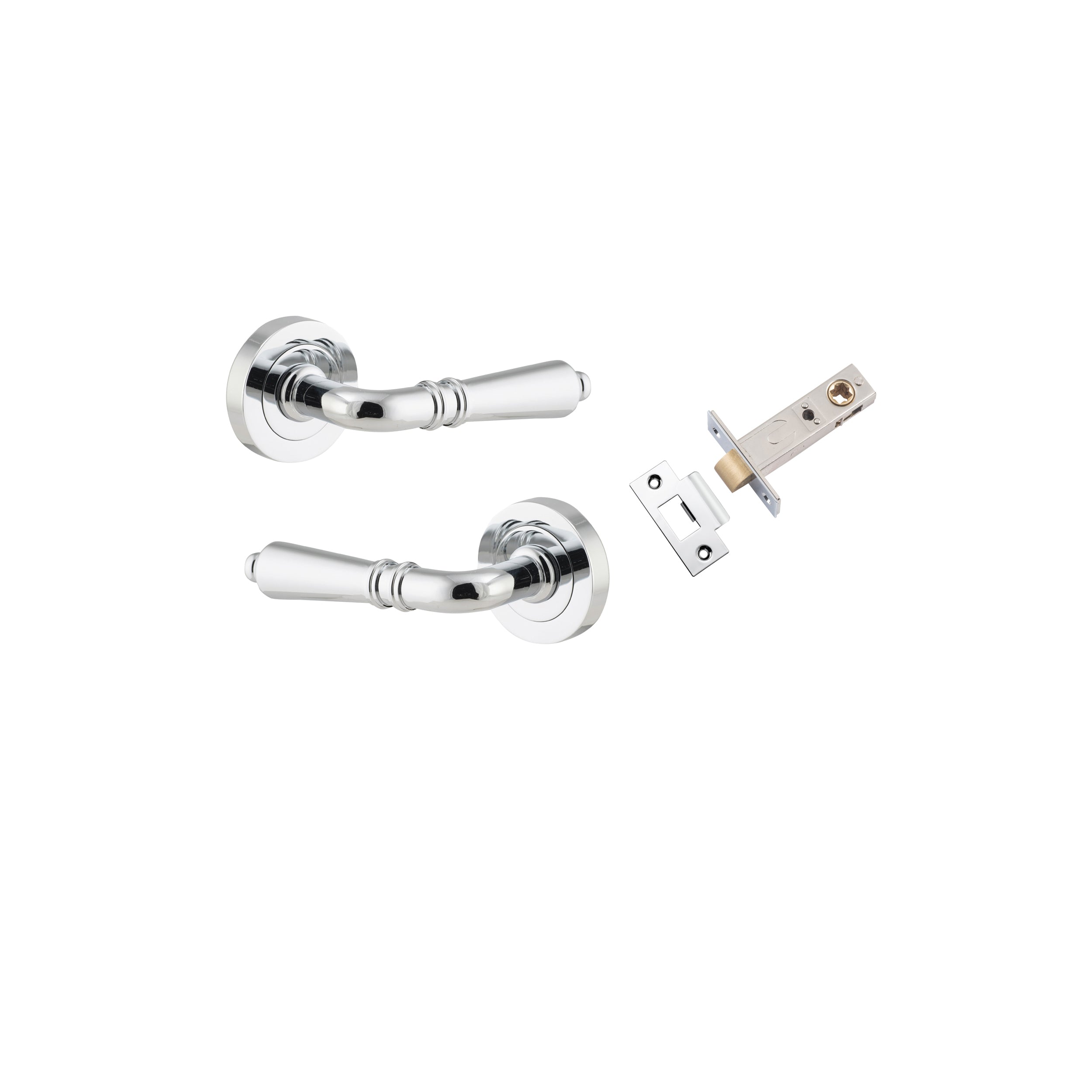 Sarlat Lever - Round Rose - Ella Grace - Iver - Polished Chrome - Door Levers