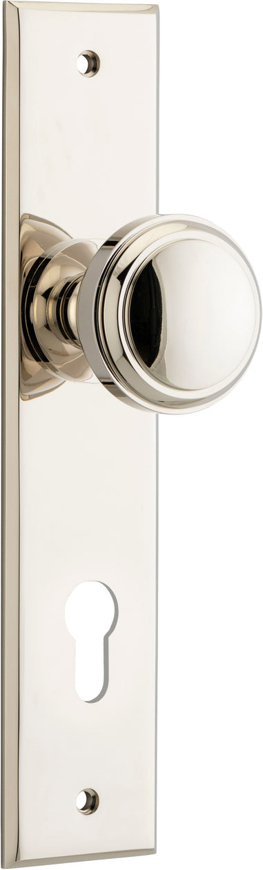 Paddington Knob - Chamfered Backplate - Ella Grace - Iver - Polished Nickel - Door Knobs