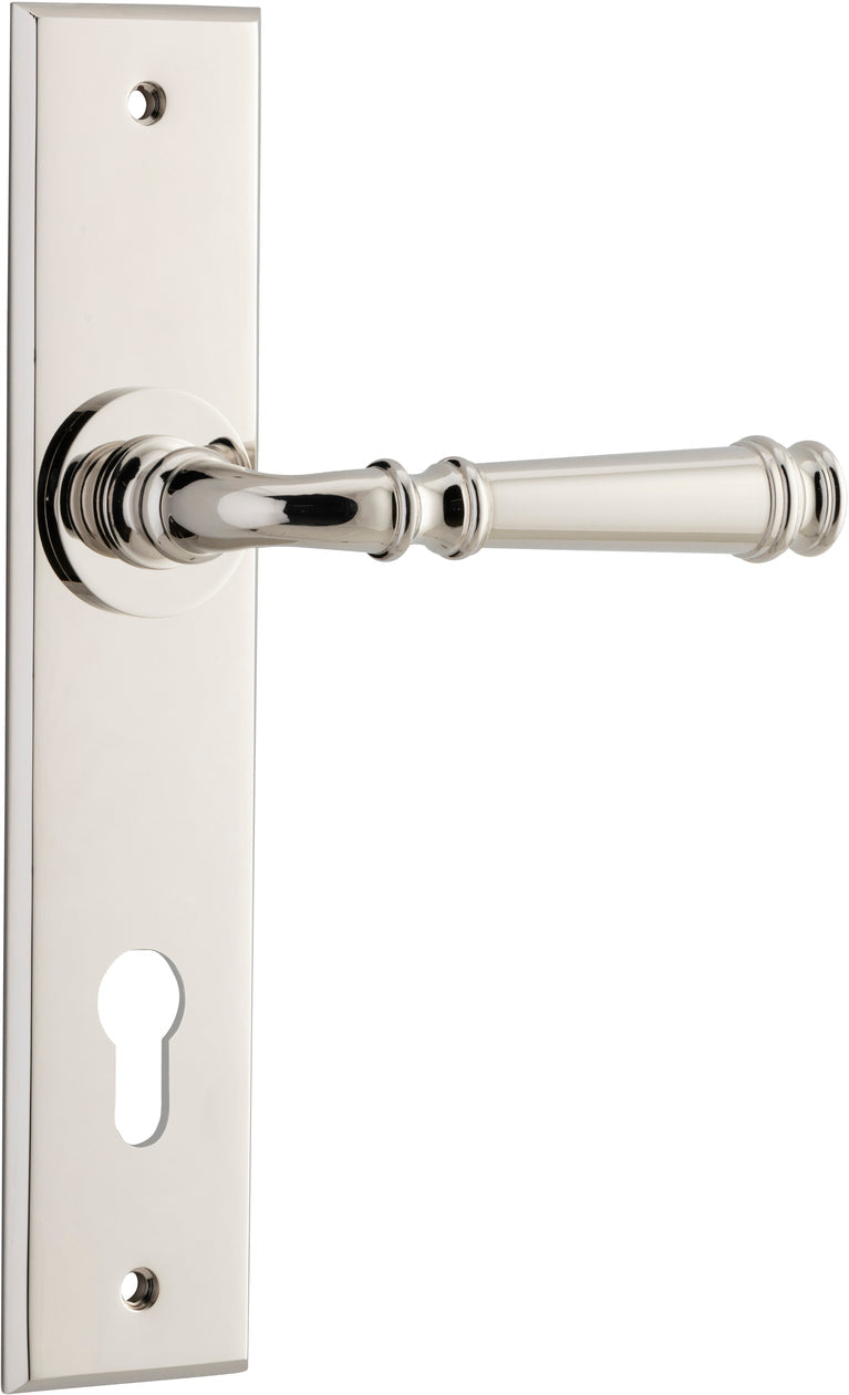 Verona Lever - Chamfered Backplate - Ella Grace - Iver - Polished Nickel - Door Levers