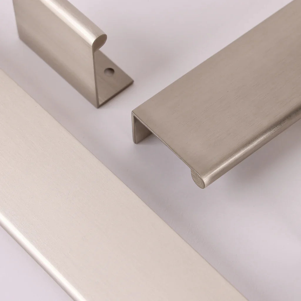 Ren Lip Pull in satin nickel fitted to a drawer