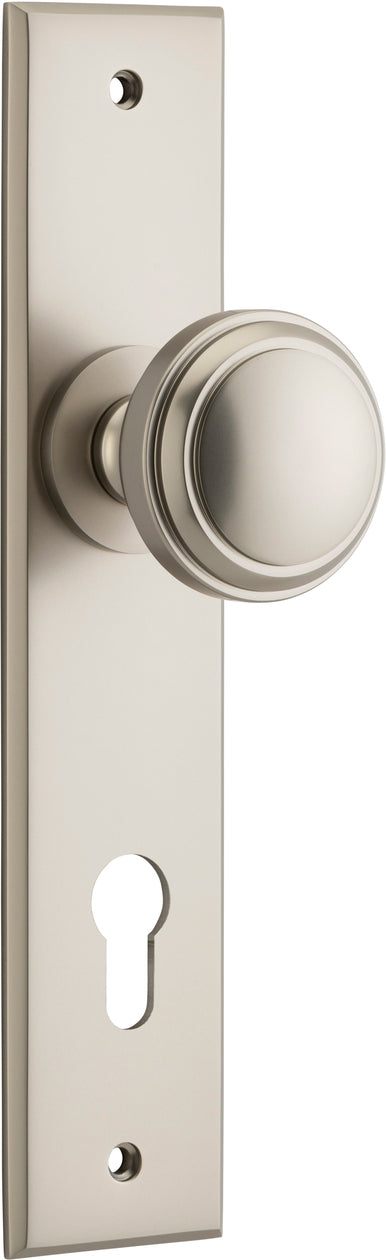 Paddington Knob - Chamfered Backplate - Ella Grace - Iver - Satin Nickel - Door Knobs