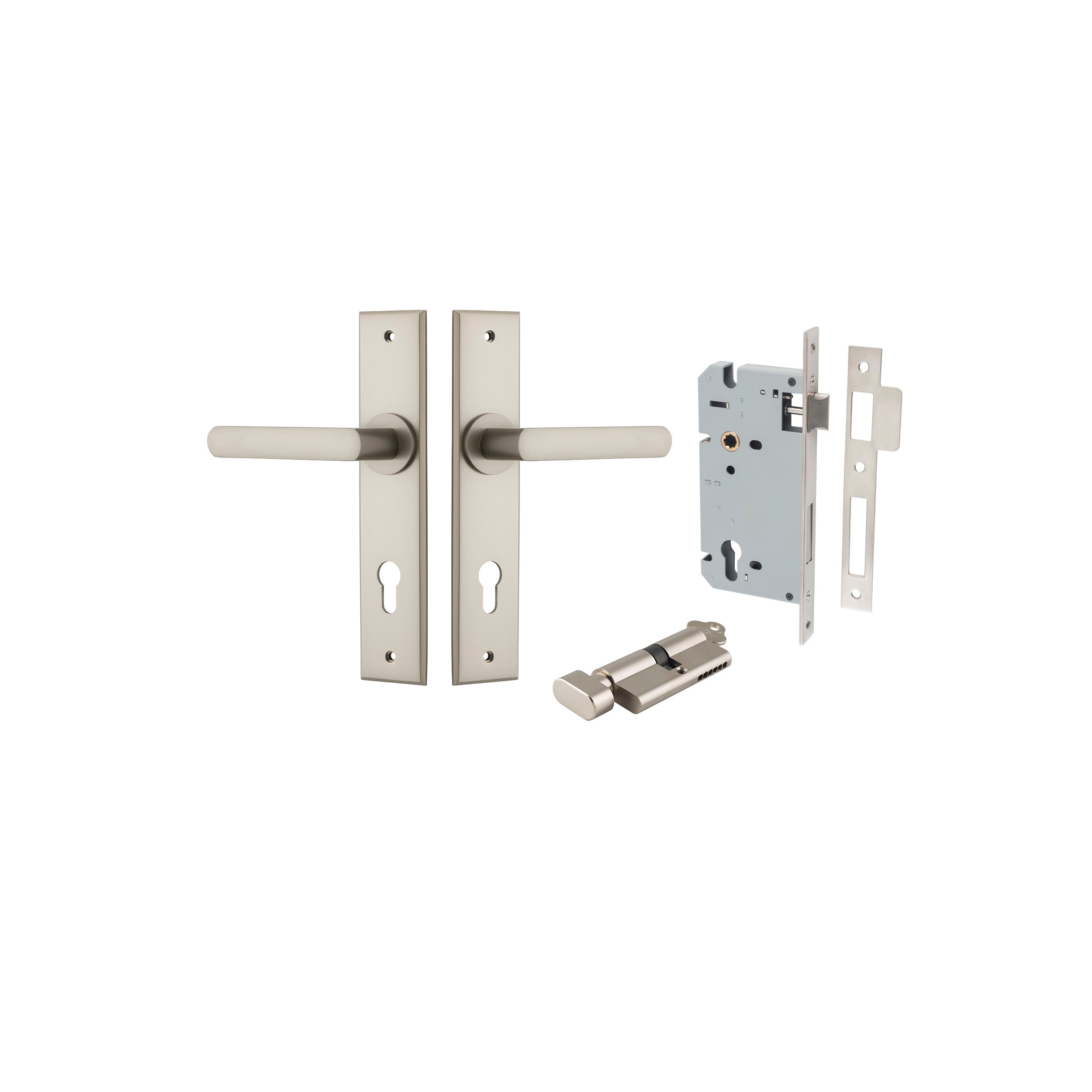 Osaka Lever - Chamfered Backplate - Ella Grace - Iver - Satin Nickel - Door Levers