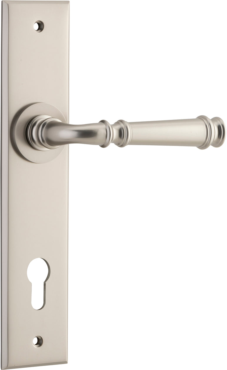 Verona Lever - Chamfered Backplate - Ella Grace - Iver - Satin Nickel - Door Levers