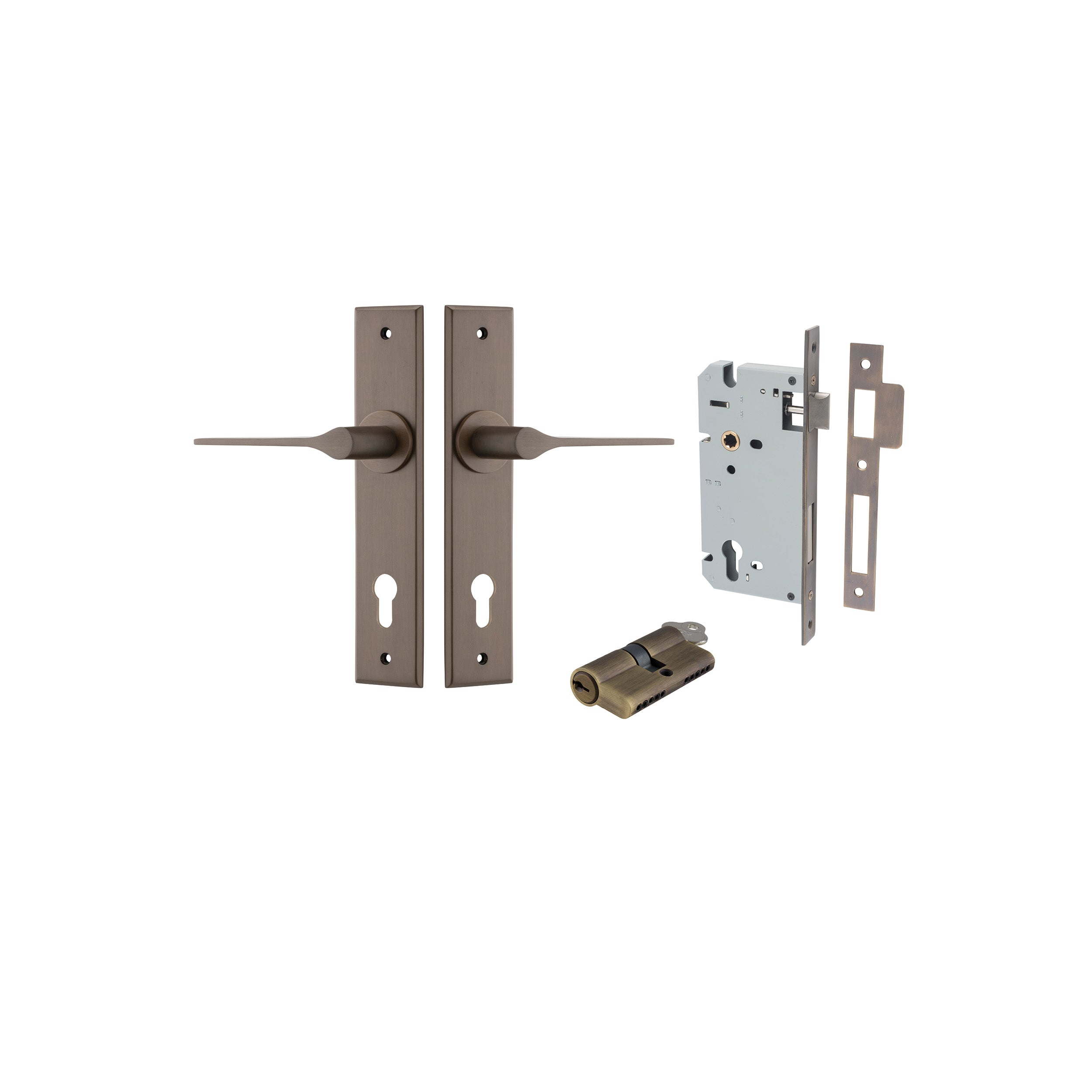 Como Lever - Chamfered Backplate - Ella Grace - Iver - Signature Brass - Door Levers