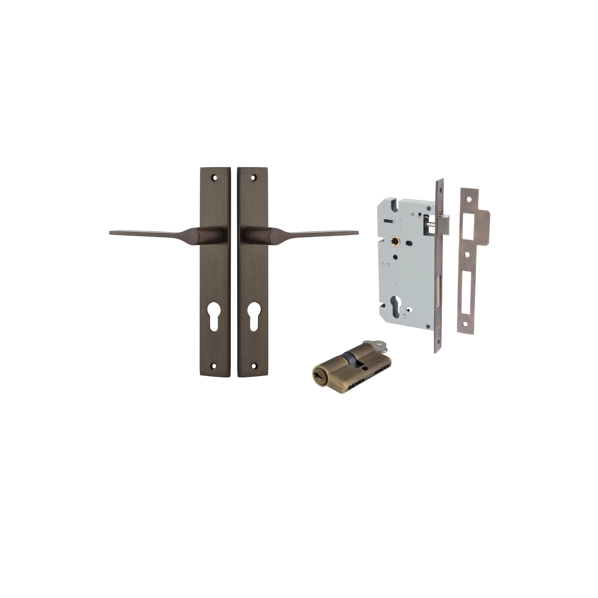 Como Lever - Rectangular Backplate - Ella Grace - Iver - Signature Brass - Door Levers